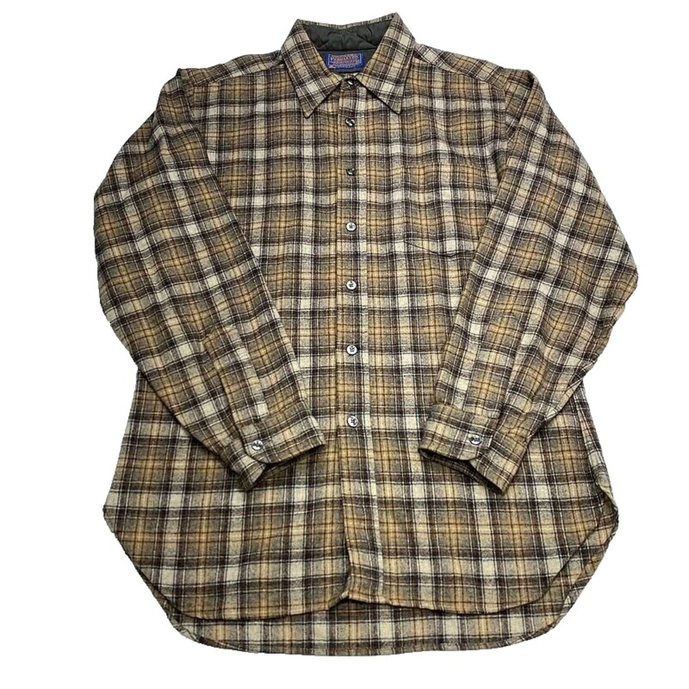 VTG Pendleton Virgin Wool Button Shirt M Plaid Made in USA Hunting